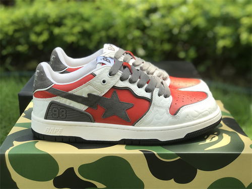 nike Air Force 1 BAPE trilogy alliance_ white and red_gray star color matching_ full code shipment 36 --- 45-900991c6